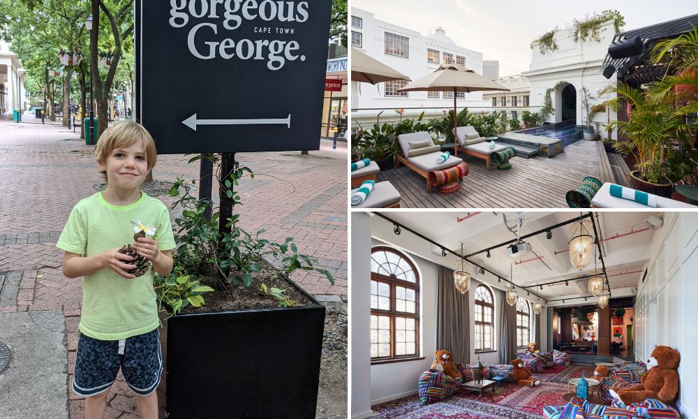 Collection of images of the Gorgeous George hotel in Cape Town.