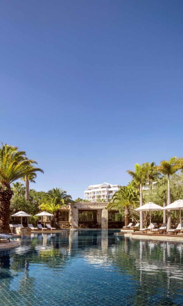 Pool area of the One&Only Cape Town - one of the most luxurious options for accommodation in Cape Town for families.