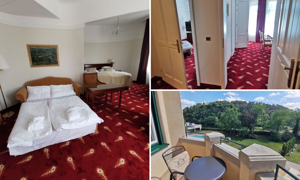Photos of the deluxe suite at Thermia Palace in Piestany Slovakia.