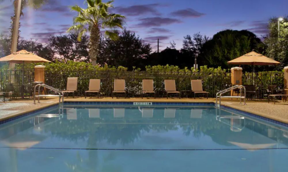 Pool area at Hyatt Place across from Universal Orlando Resort.