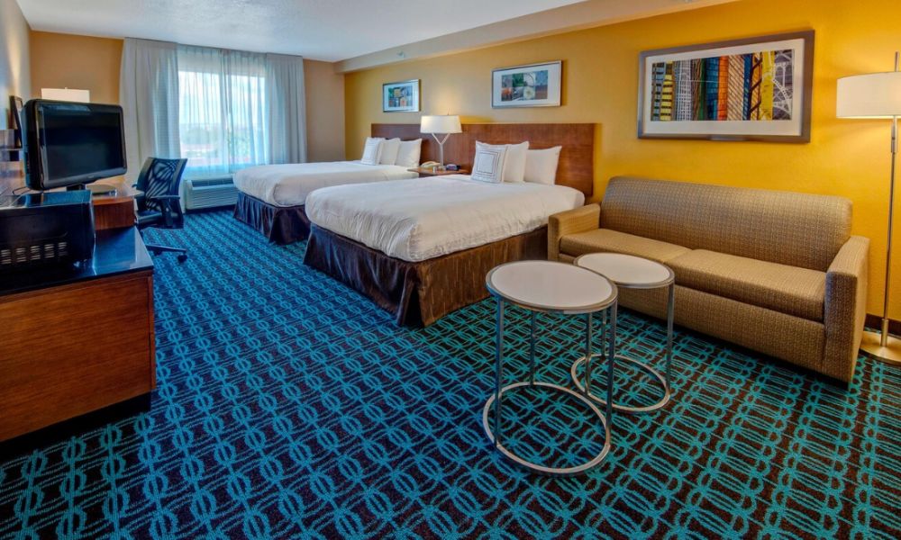 Queen suite at the Fairfield Inn & Suites Orlando near Universal Orlando Resort.