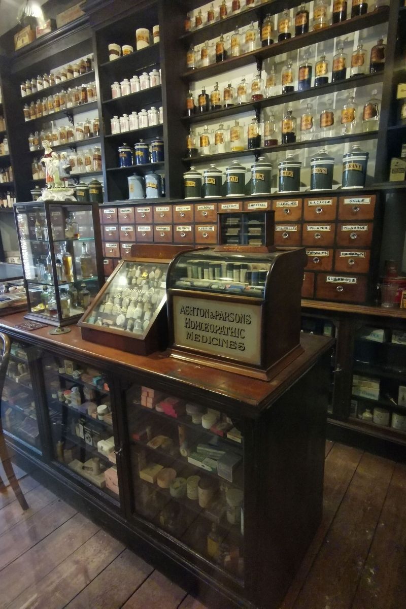 Early 20th century pharmacy at the Museum of Norwich.