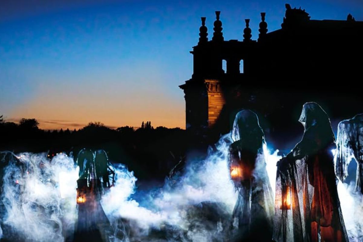 Ghostly figures at Blenheim Palace.