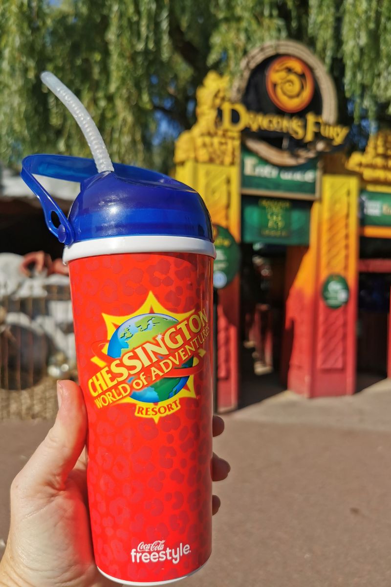 Refillable cup at Chessington World of Adventures Resort.